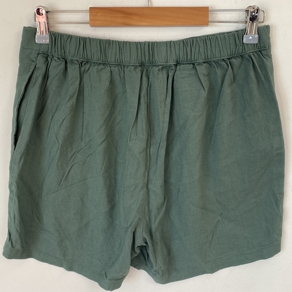 (B29) VERO MODA High Waist Linen Blend Shorts in Laurel Wreath, Green, Sz M, NWT - Picture 5 of 6